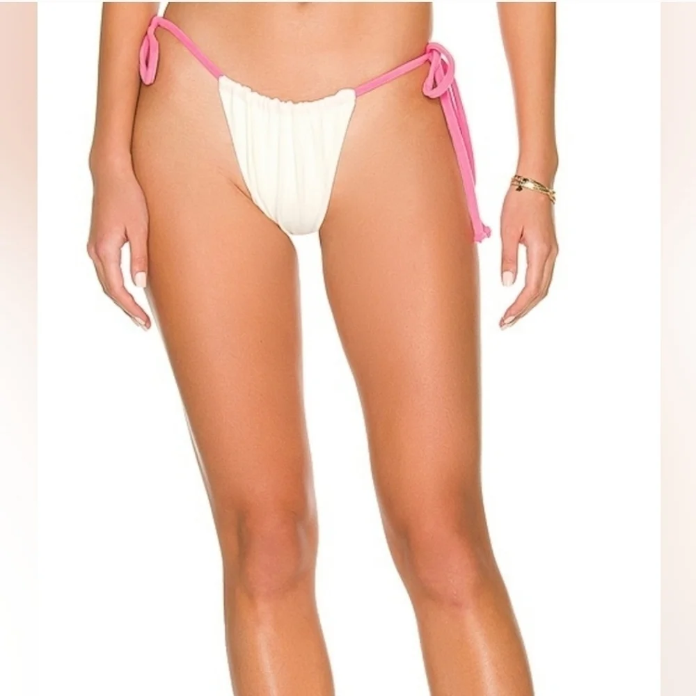 New Frankies Bikinis Tia Terry String Strawberry Shortcake Bikini Bottom NWT XL